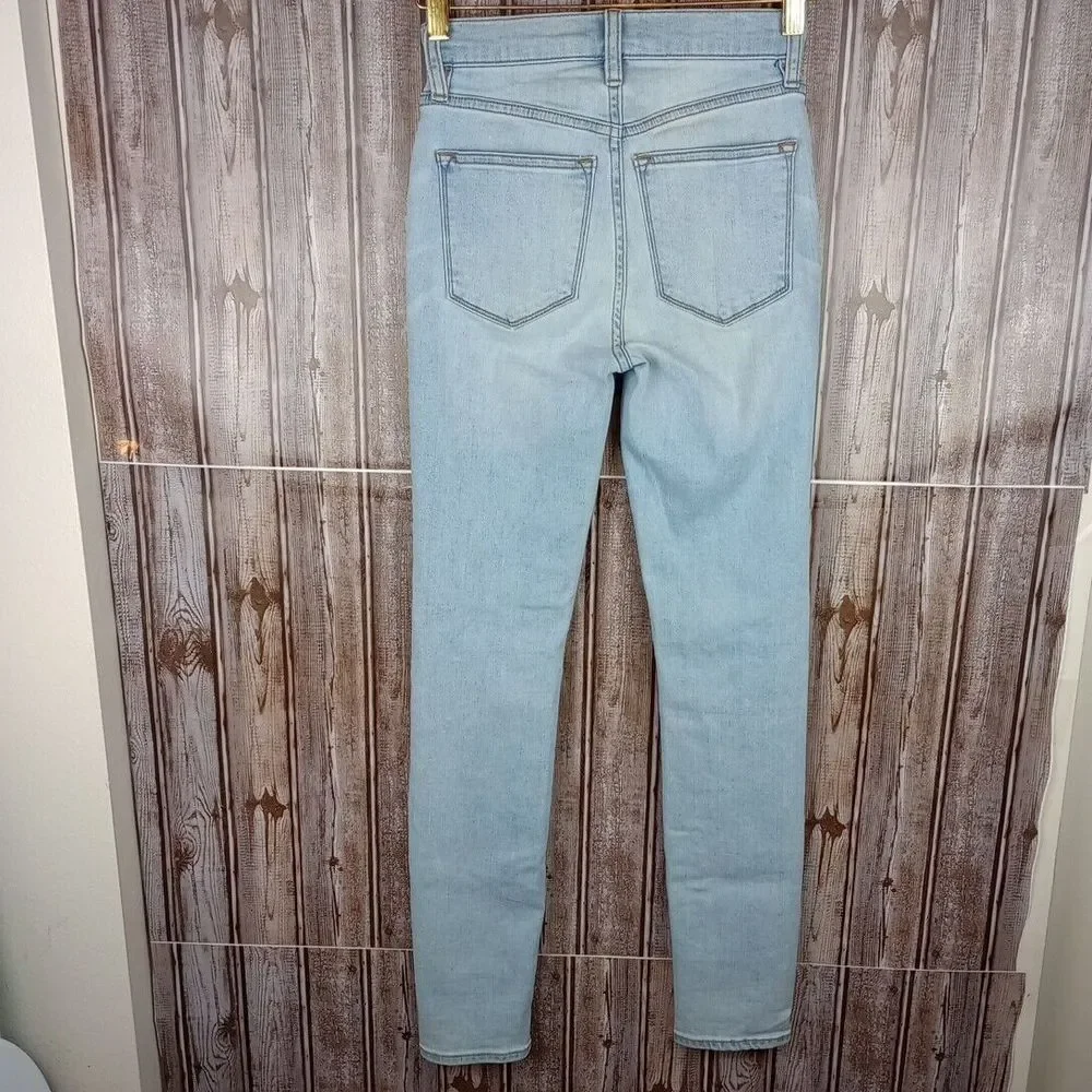 J. Crew Mercantile Skinny Denim Jeans Womens Size 24 Light Blue Mid Rise Whisker